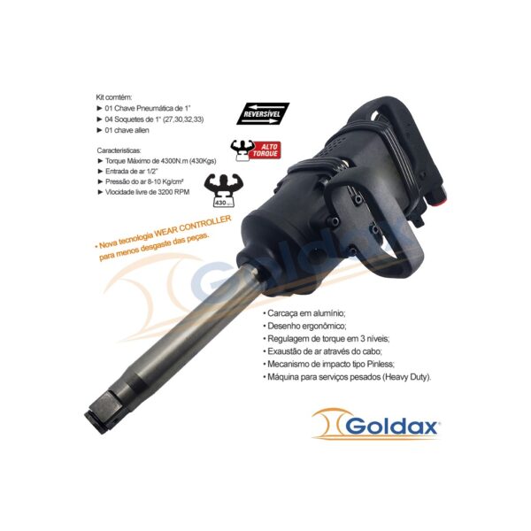 CHAVE DE IMPACTO 1 430Kgf GOLDAX"