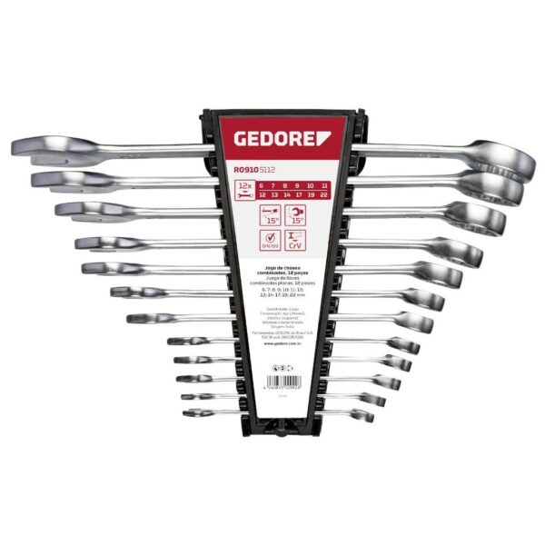 JOGO CHAVE COMBINADA 6 a 22mm 12Pçs GEDORE