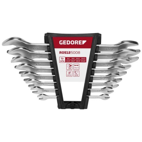 JOGO DE CHAVE FIXA 6 a 22mm 8Pçs GEDORE/red
